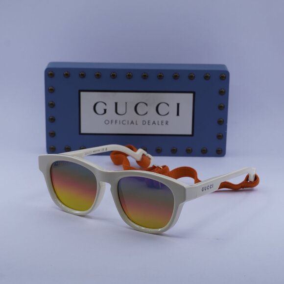 Gucci GG1238S 003 Square Sunglasses - Ivory\Brown Multilayer Rainbow - Picture 1 of 10